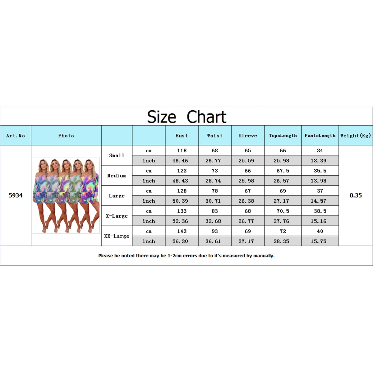 

Women Casual Tie Dyed Two-piece Outfits Set Fashion Printed Long Sleeve Top Shorts Home Clothes Suit