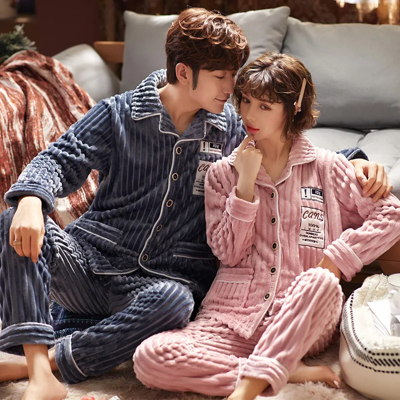 Новинка Осенние Теплые женские пижамные комплекты одежда для сна фланелевые