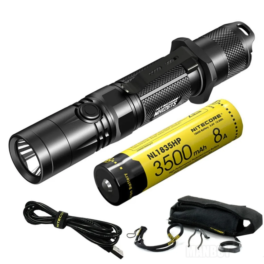 Nitecore MH12GTS 1800 люмен Cree XHP35 HD светодиодный 18650 Батарея USB Перезаряжаемые фонарик