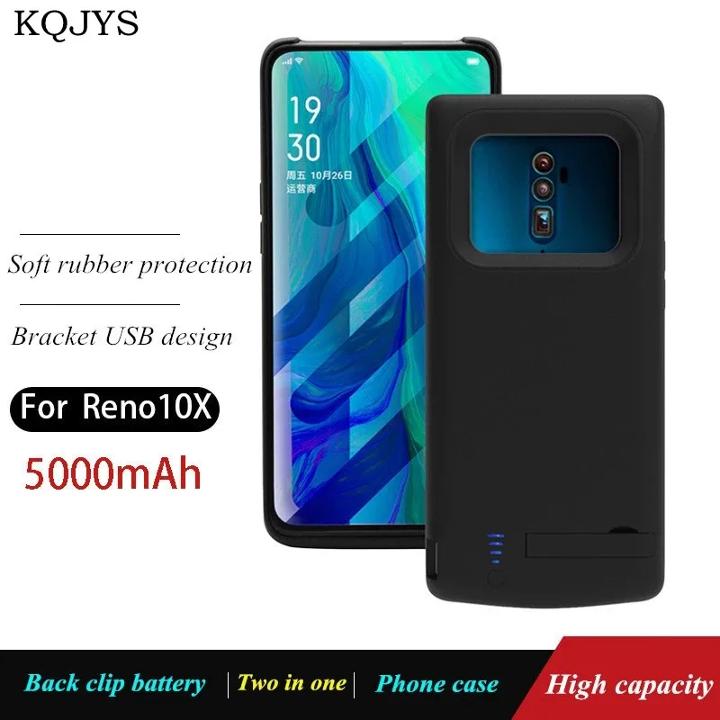 

KQJYS 5000mAh External Power Bank Charging Cover For OPPO Reno 10X Battery Charger Case Portable Smart Battery Case For Reno 10X