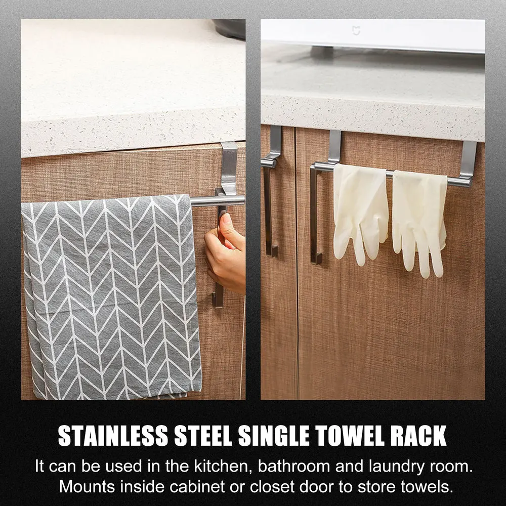 

2Pcs Stainless Steel Towel Hanger Racks Towel Holders for Bathroom Kitchen
