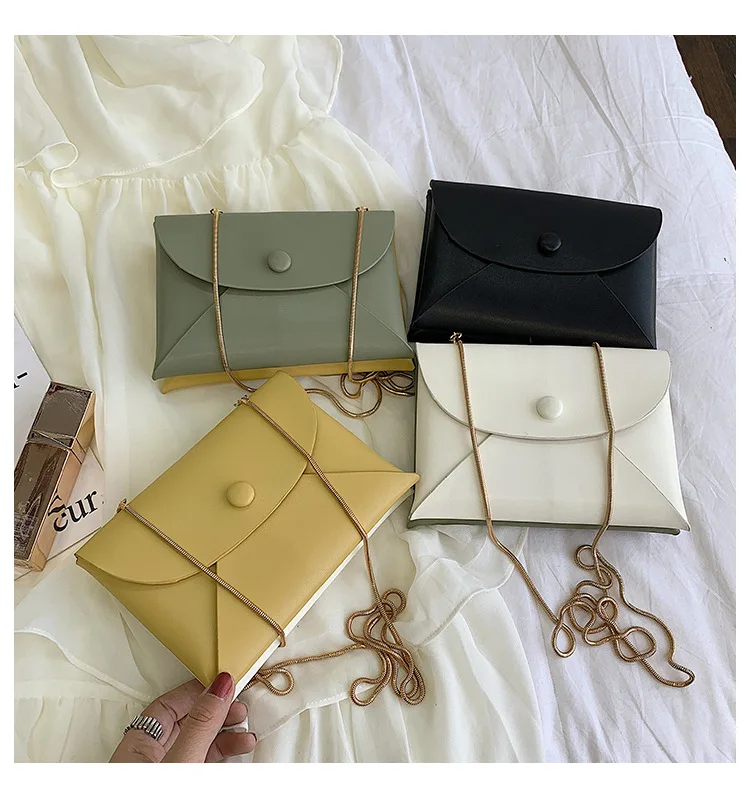 Конверт на кнопке для женщин 2019 Новая модная квадратная сумка с одним плечом
