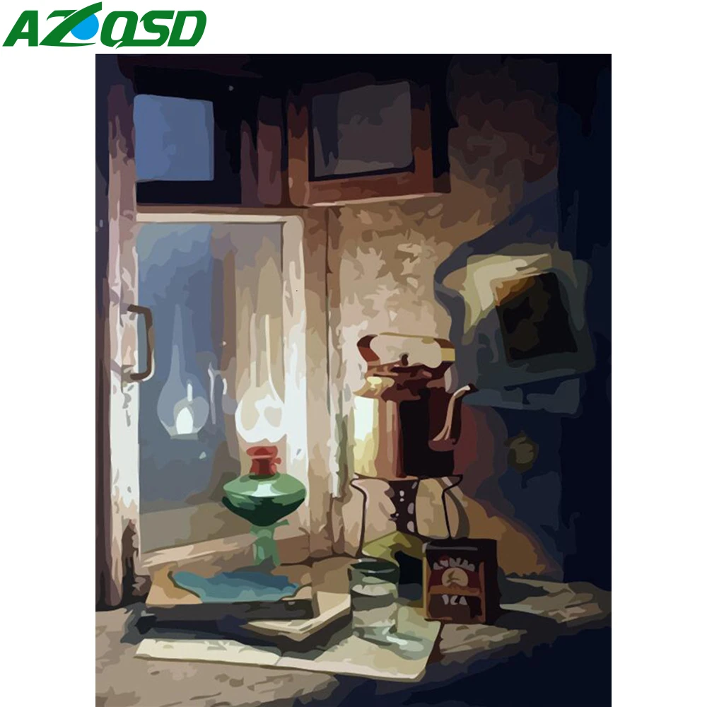 Раскраска по номерам для взрослых AZQSD пейзаж рисования на холсте