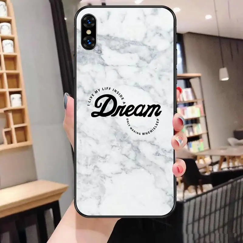 

Marble phrase text art Phone Case for iphone etui 11 12 pro se 20 max xr xs x 7 8 6s plus mini Fundas Coque cover