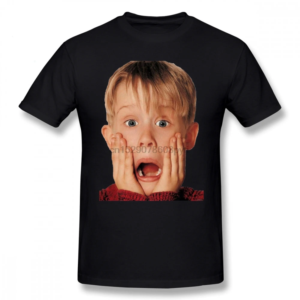 

Alone T Shirt Macauly Culkin From Home Alone T Shirt Beach Short Sleeve Tee Shirt 100 Percent Cotton Print Awesome Mens Tshirt