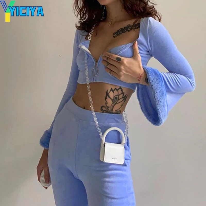 

Winter Women's Double Set Blue Set Nep Bont Vest And Nice Heart Jogging Pants Trendy Streetwear Training Suit Tracksuit Women