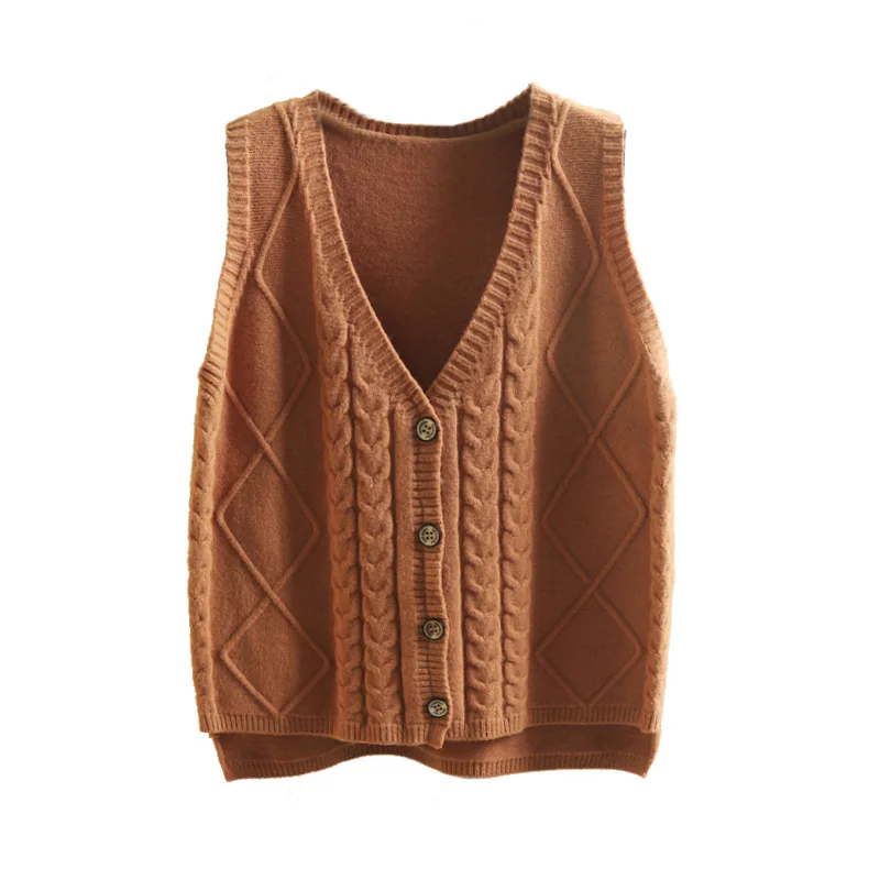 Осенне-зимний вязаный жилет 2019 корейская версия короткий свитер женский