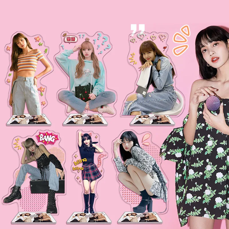 

Kpop BP LISA ROSÉ JENNIE JISOO 3D Desk Standing Sign Picture Photo Board Acrylic Standee Figurine Figure Toy Fan Collection New