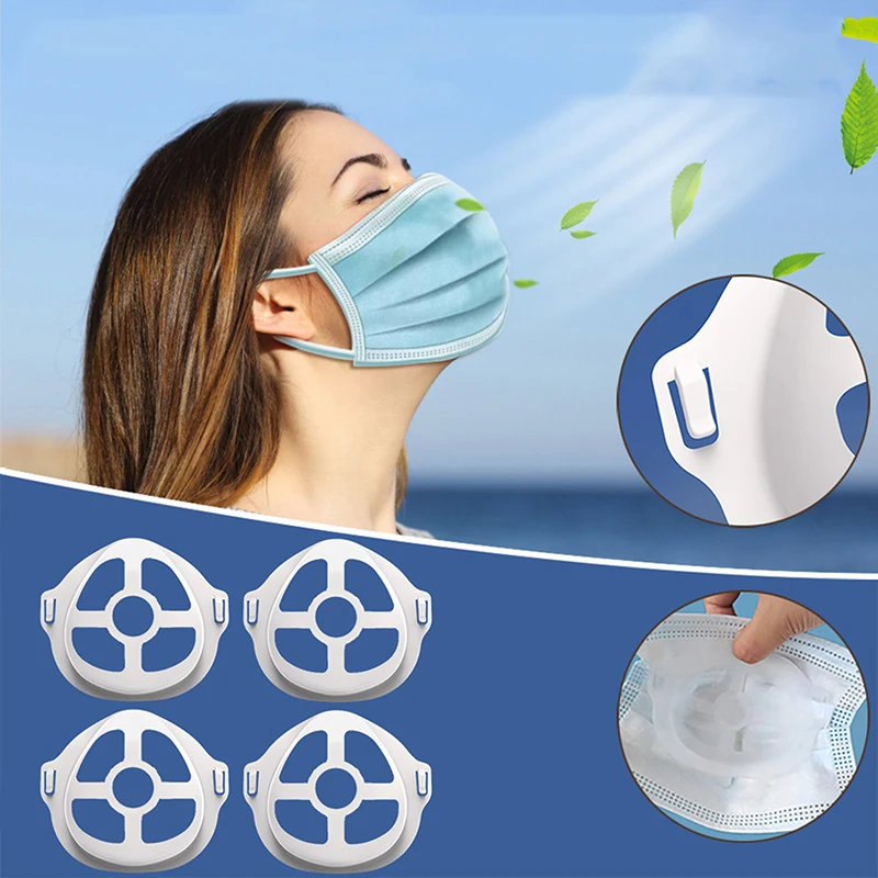 

3Pcs Face Mask Bracket Stand Food Grade Silicone Mask Holder Increases Breathing Space To Help Breathe Smoot Mask Accessories