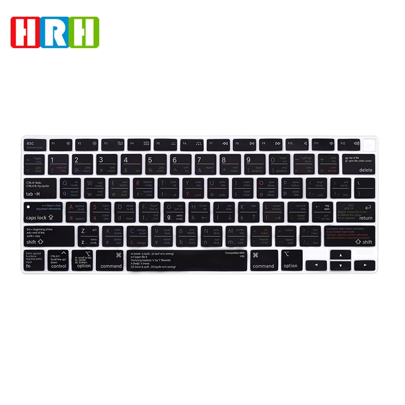 

HRH VIM Shortcut Hotkey Keyboard Cover Skin Protector For MacBook 2020 New 13.3 Air A2179 M1 A2337 US Keyboard Film