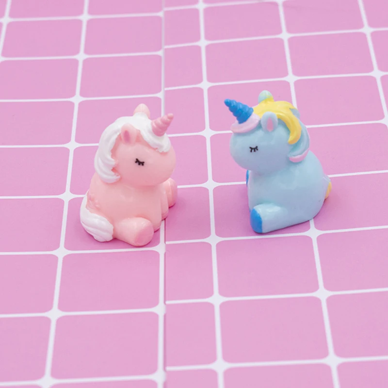 Миниатюрная Очаровательная красочная фигурка единорога планшетов животных