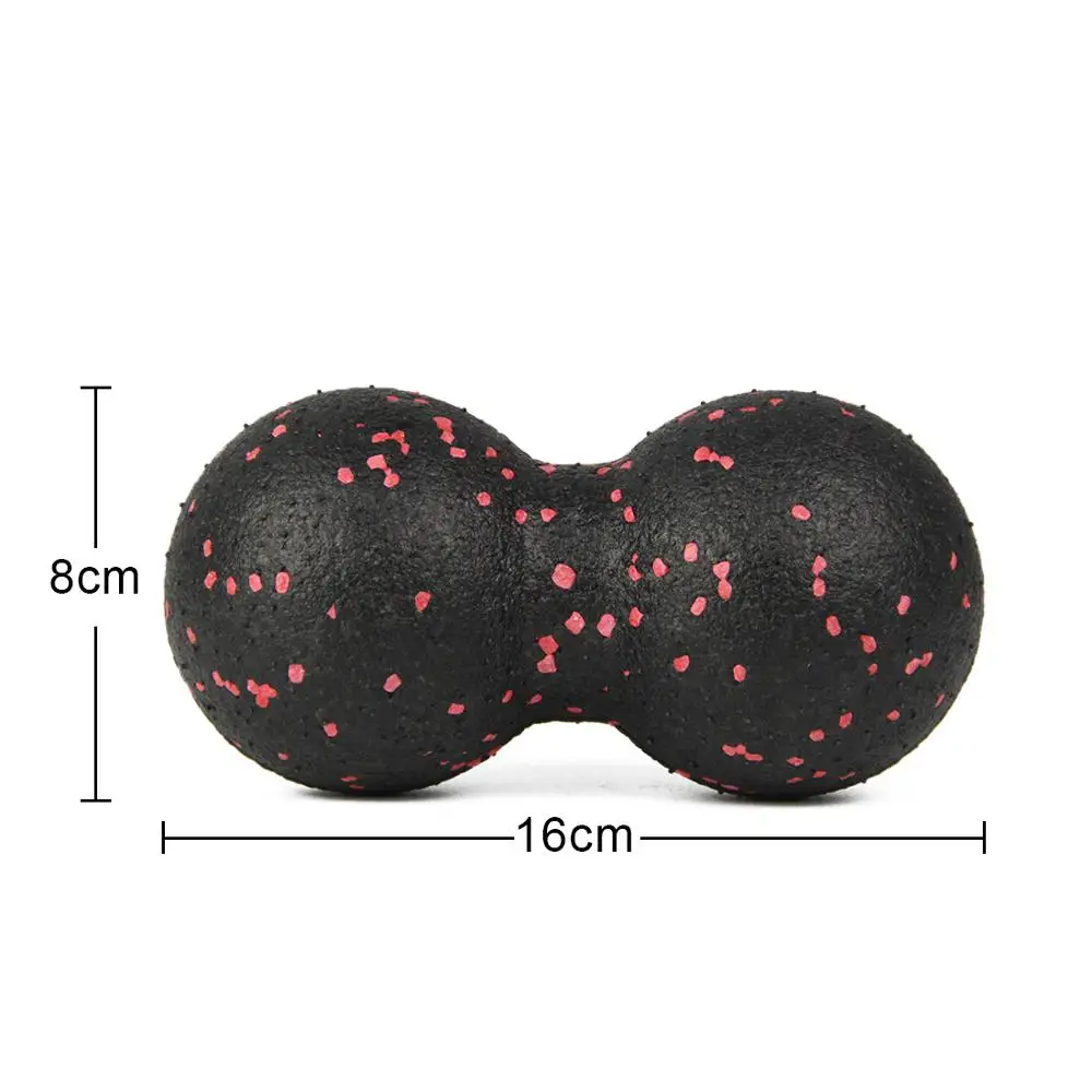BlackRed16cm Арахисовые массажные шарики, набор шариков для Лакросса, физический триггер, точечная терапия, Миофасциальный Релиз, мышечные узлы, Йога, Кроссфит, самомассаж - Цвет: BlackRed16cm