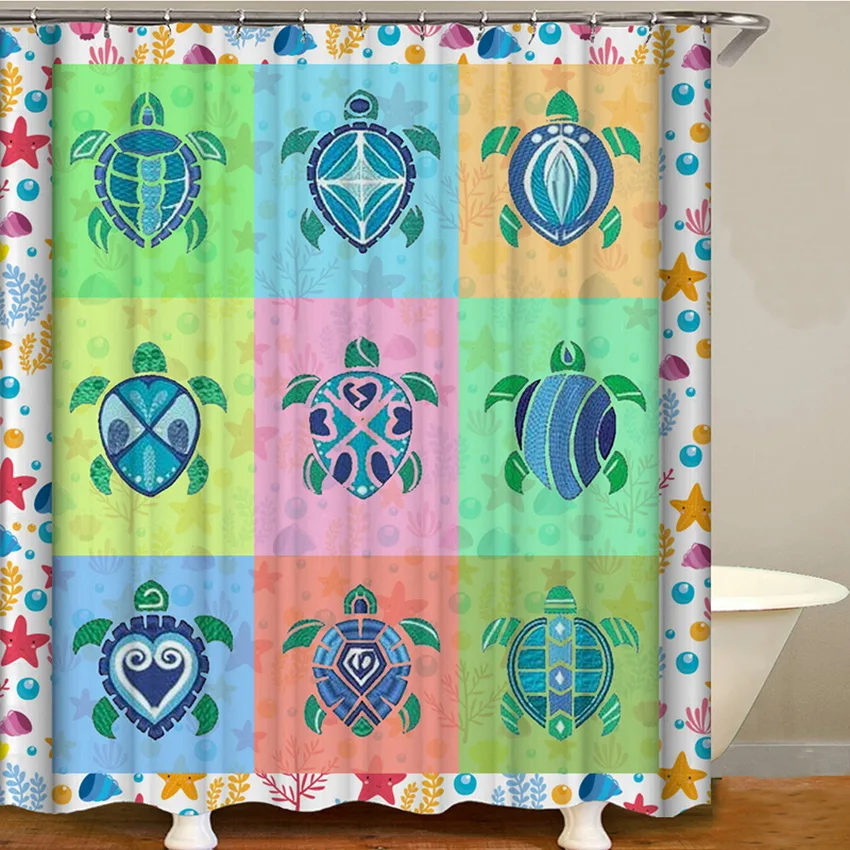 

sea turtle shower curtains waterproof douche gordijn cute shower curtains animal curtain