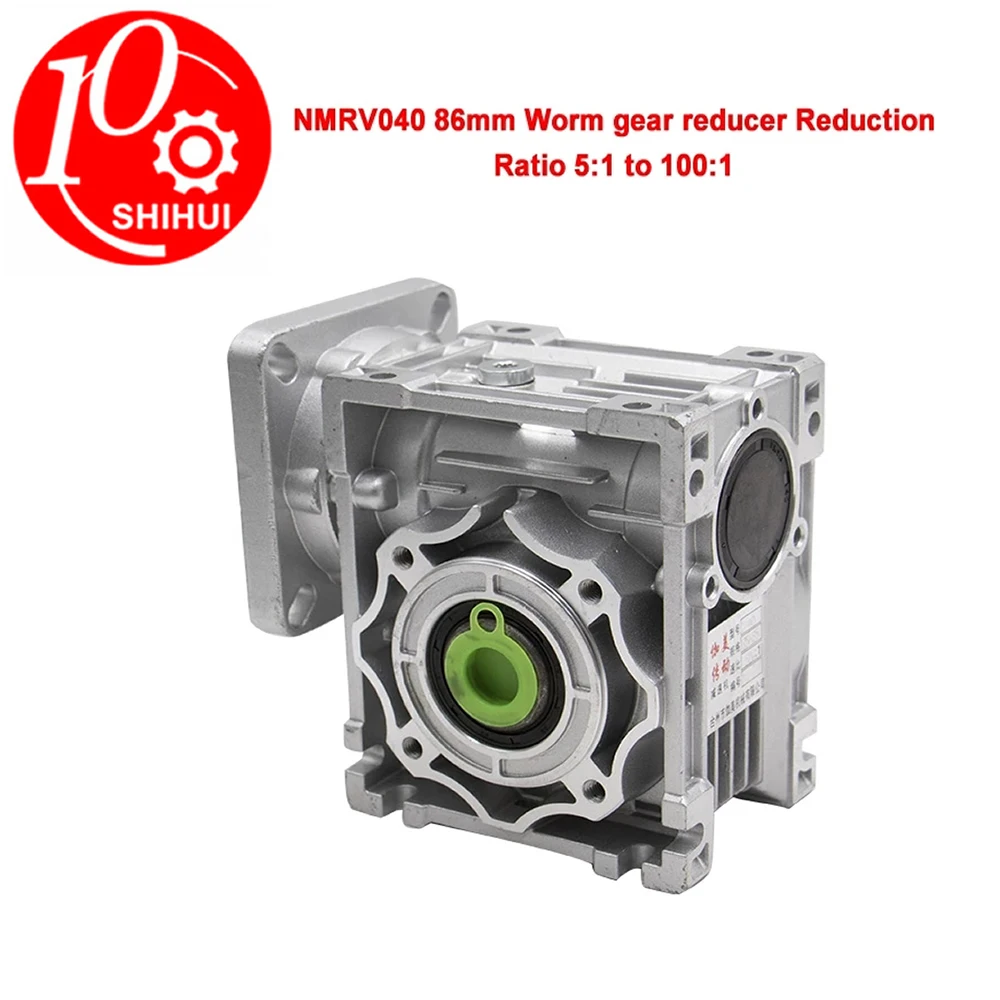 

Worm Gear Reducer NMRV040 86mm Reduction Ratio 5:1 to 100:1 Input 14mm Shaft For NEMA34 Stepper Motor CNC Kit Laser Marking