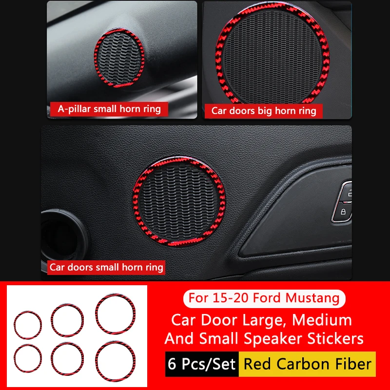 

QHCP красное углеродное волокно проекционная панель для Ford Mustang автомобильные аксессуары для Ford Mustang 2015-2022 Стайлинг