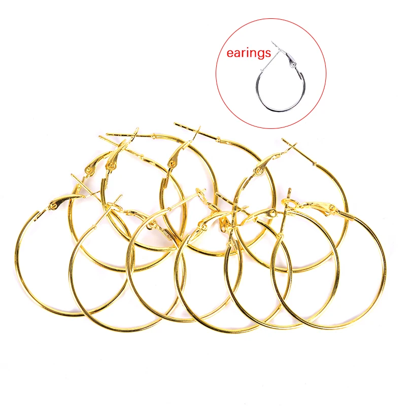 10 шт./лот 3 размера большие круглые серьги-кольца набор для женщин Простые серьги