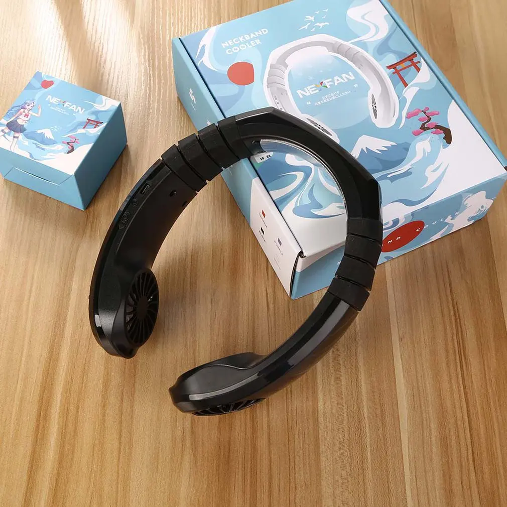 Kopen Opknoping Nek Fan Usb Opladen Lui Draagbare Outdoor Sport Koelventilator Mini Luchtkoeler Fan Koeling Fan