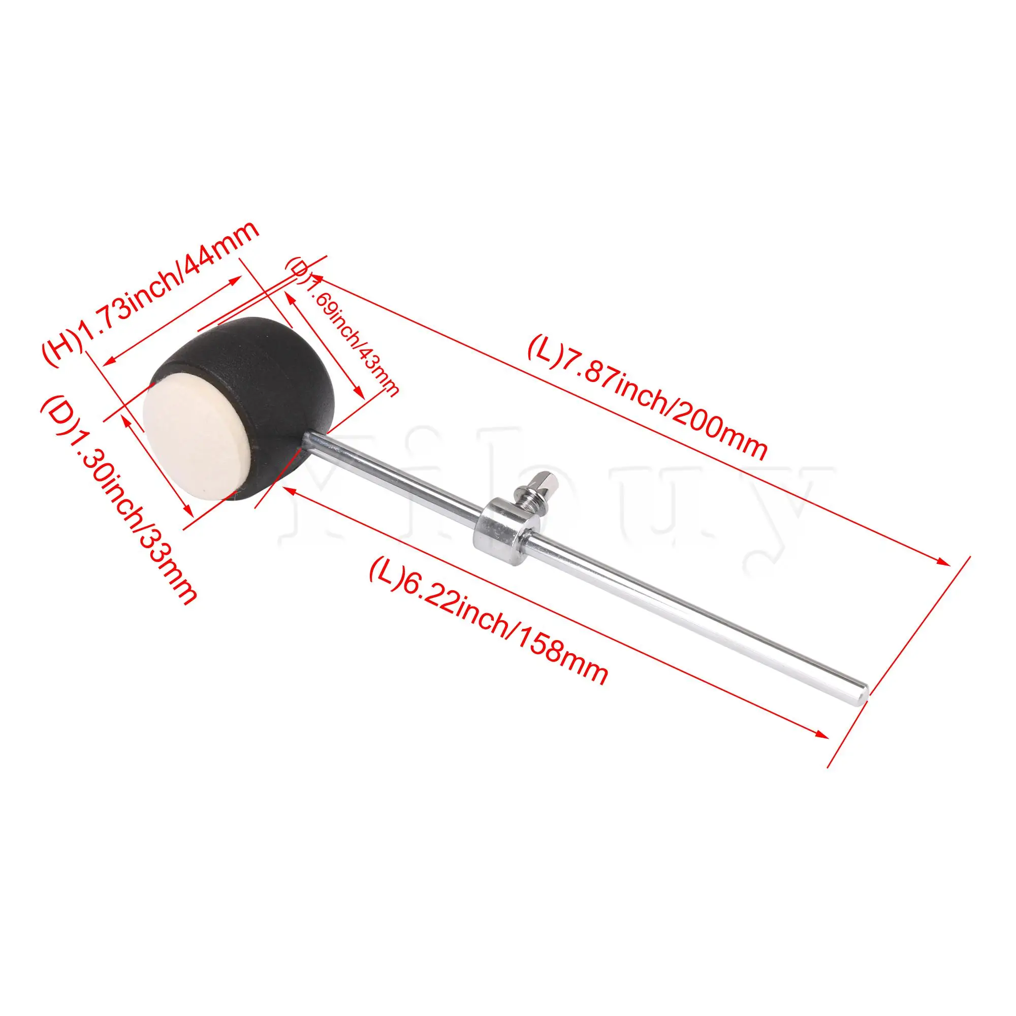 

Black White Felt Head Drum Pedal Beater Hammer for Drum Kit Accessories