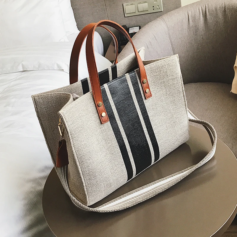 ETAILL Новая женская Холщовая Сумка-тоут Модная японская тканевая многоразовая