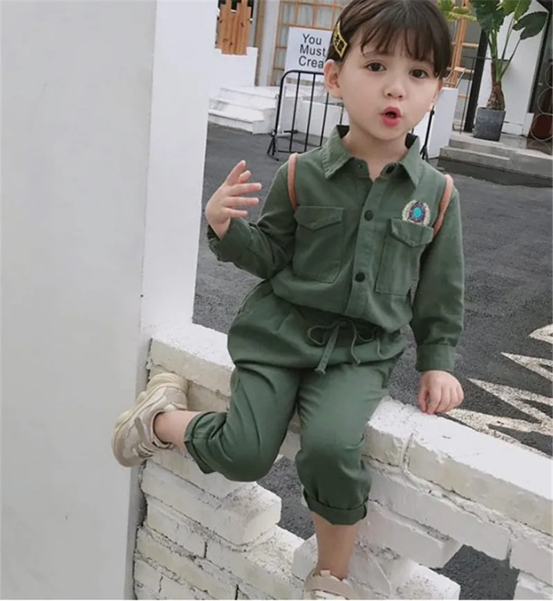 Детская одежда для маленьких девочек Костюм детей Комплект одежды Рубашки с