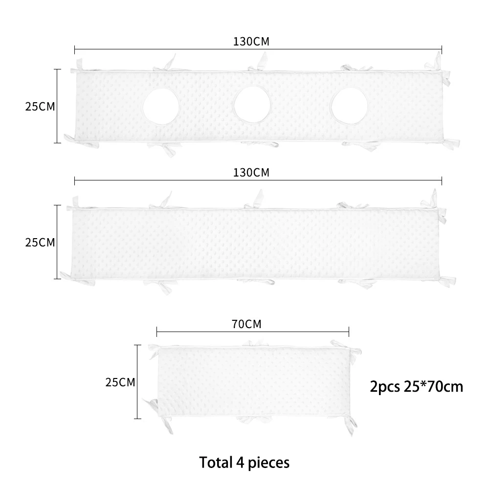 

4Pcs/Set Baby Crib Bed Bumper For Newborns 100%Cotton Comfortable Children's Bed Baby Protector Washable With Set Circle Bedding