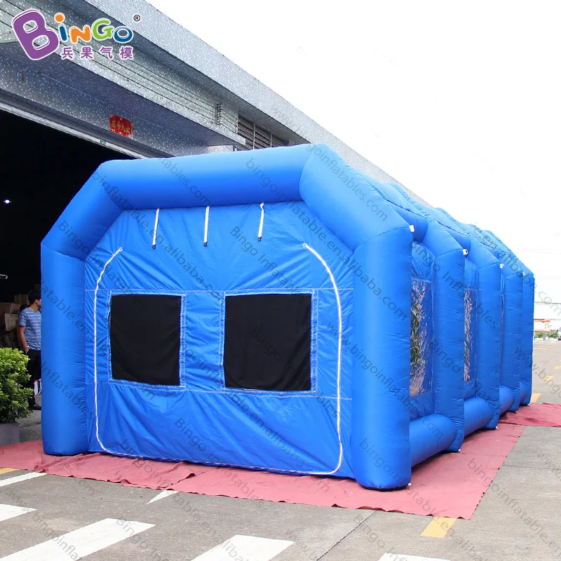 

Free shipping 8X4X3 meters blue inflatable car spray paint booth / portable inflatable paint tent toy tents with blower