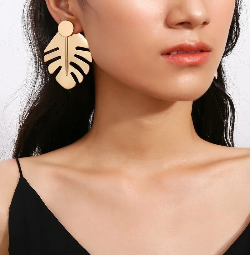 Новые модные золотые серебряные Винтажные серьги гвоздики из сплава с