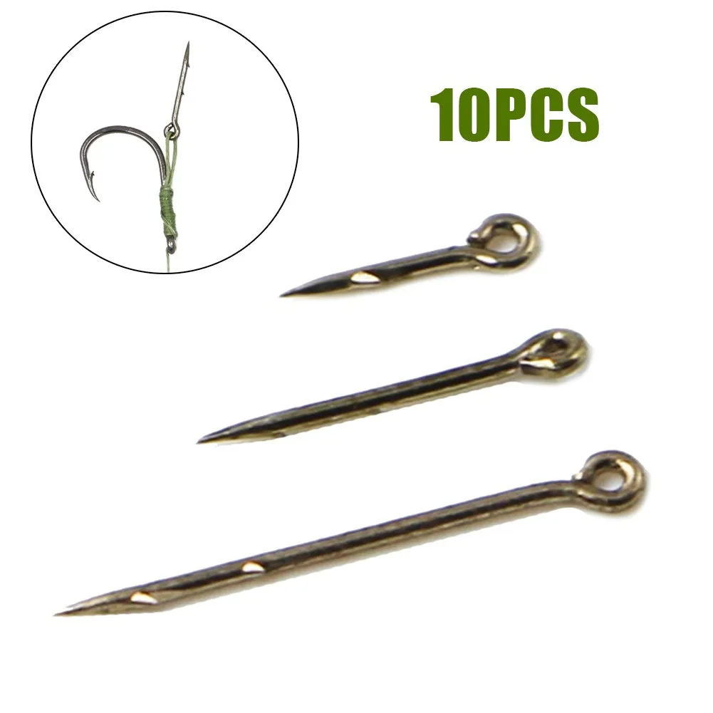 

10pcs Bait Spike Carp Fishing Bait Sting Boilies Pin Corn Ronnie Hair Rig Tackle Barbed Straight Handle Hook For Kinds Of Baits