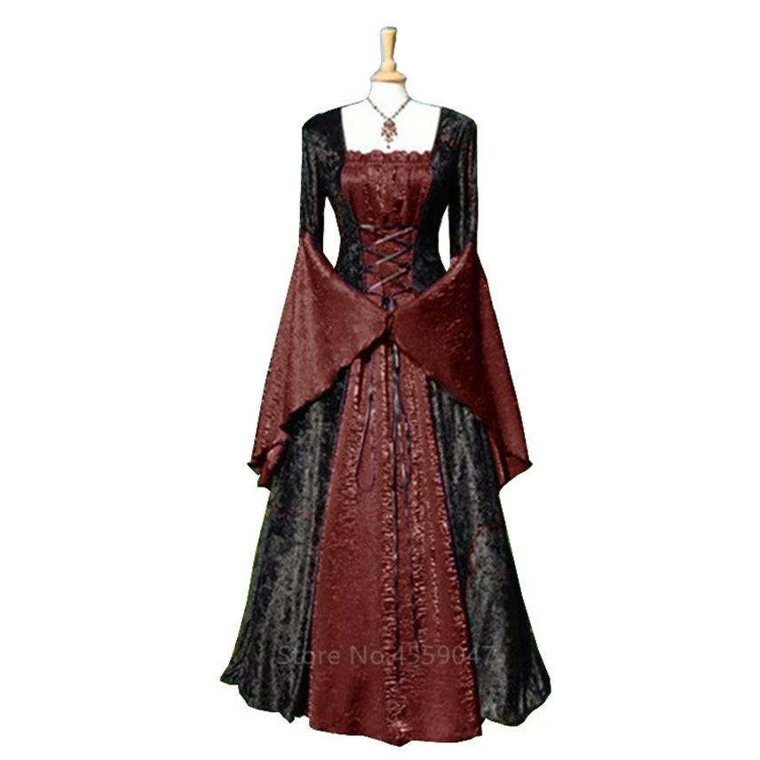Halloween Costumes for Women Adult Medieval Cosplay Vintage Court Victoria Renaissance Dress Carnival Party Performance Clothing