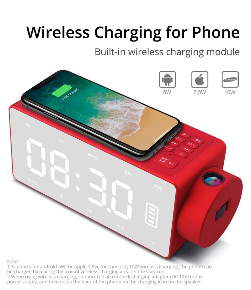 Беспроводной Bluetooth динамик с будильником стерео портативный беспроводной сабвуфер микрофон TF радио s