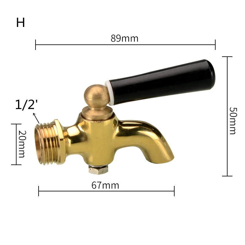 

Латунный кран 1/4", 3/8", 1/2", 3/4" BSP