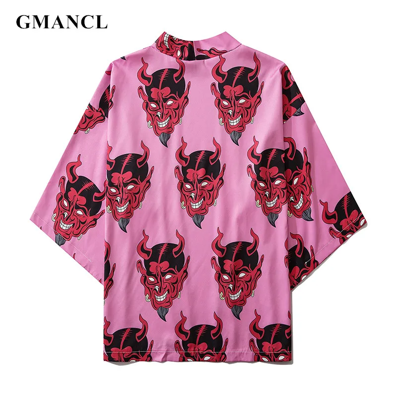 Кимоно мужское солнцезащитное в японском стиле тонкая одежда с принтом