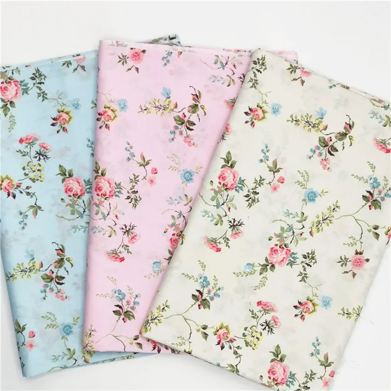 

160x50cm Early Sunny Rose Cotton Twill Sewing Fabric, Making Bedding Pajamas Dress Lining Cloth