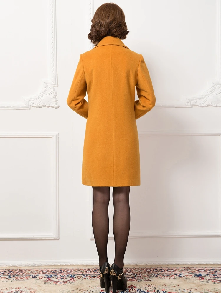 

Coat Short New for Korean Women Cotton Double Breasted Wool Coat and Jacket Wide-waisted Pockets Women Clothes