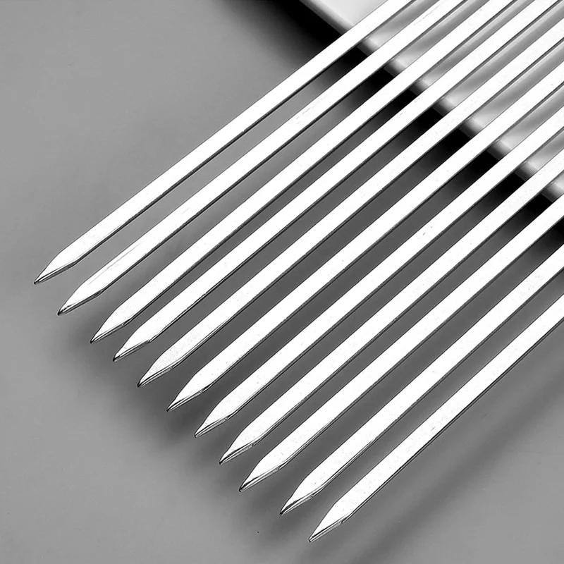 Шампуры 35 см многоразовые металлические длинные иглы из нержавеющей стали кисти