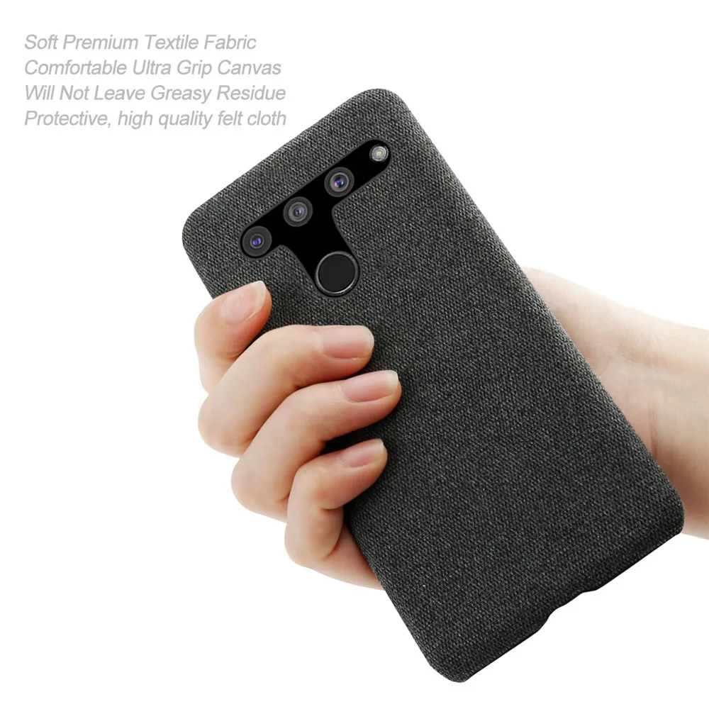 

Cloth Cases For LG V50 ThinQ Case Slim Retro Cloth Hard Cover For LG V50 V 50 LGV50 ThinQ 5G 6.4" Coque Funda Capa