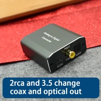 stereo audio rca input aux 3 5 mm jack to coaxial digital optical fiber coax toslink out converter for pc mobile 7 1 5 1 sound