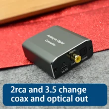 Stereo audio Rca input aux 3.5 mm jack to coaxial digital Optical fiber coax toslink out converter for pc mobile 7.1 5.1  sound