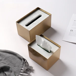 Латунный мраморный металлическая коробка для ткани для отеля, кофейни, дома, декоративный контейнер, аксессуары, простая бумажная коробка для хранения ZH267