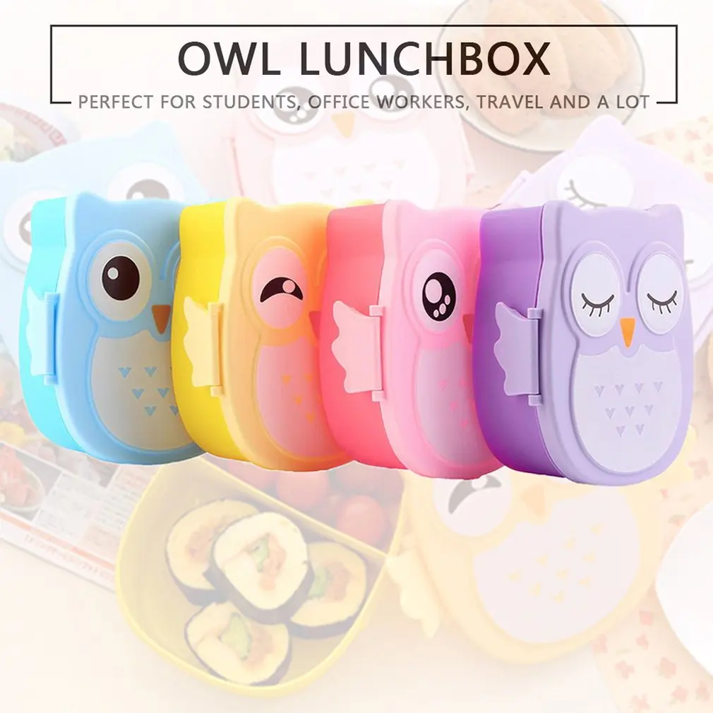 

Children Gifts 1050ml Cartoon Owl Tableware Box Food Fruit Storage Container Portable Bento Box Food-safe Food Picnic Container