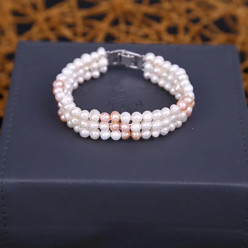 Новинка 930 + Новый Изысканный жемчужный браслет многорядный маленький 5-6 мм