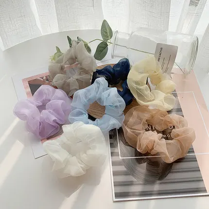 1 шт. женские Популярные Элегантные прозрачные шифоновые резинки для волос