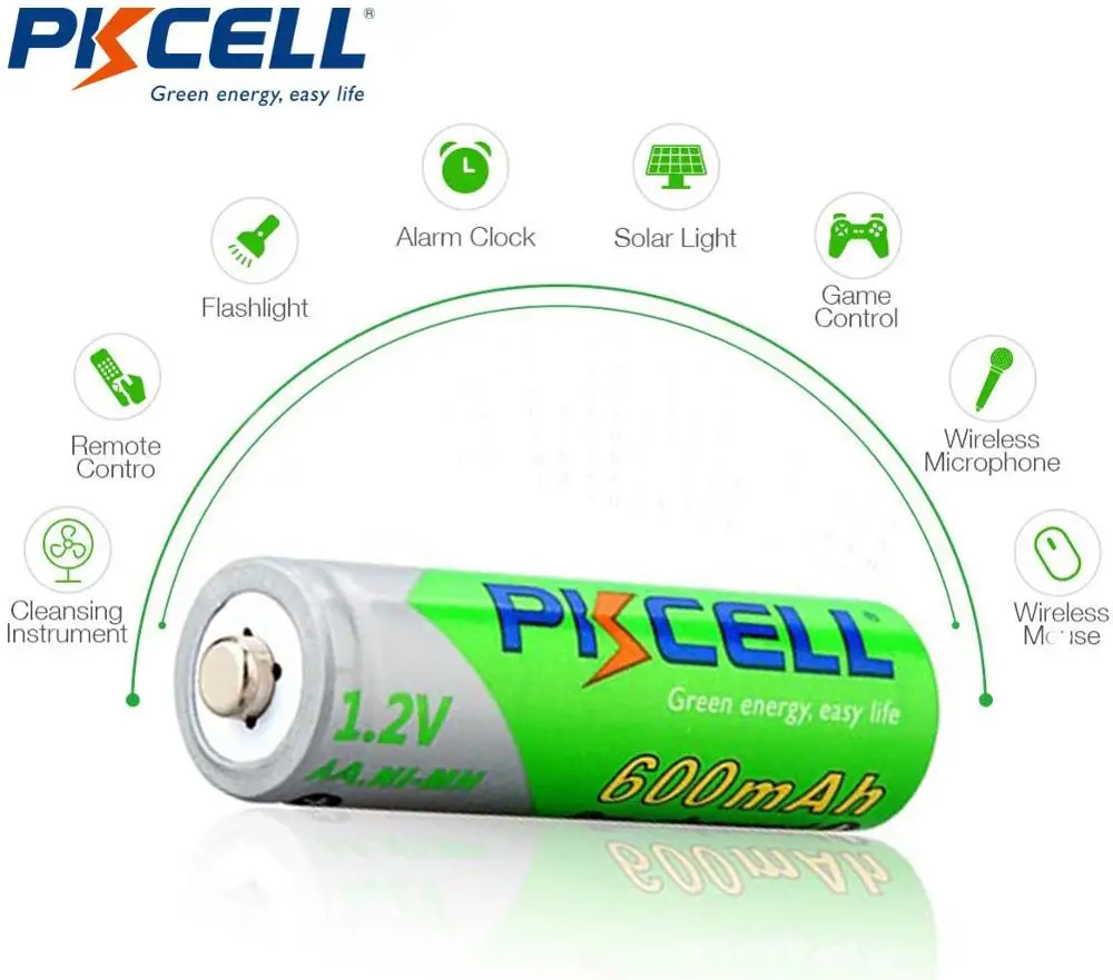 Аккумуляторная батарея PKCELL 2/4 шт. Перезаряжаемые Ni-MH батареи AA 1 2 в А NIMH