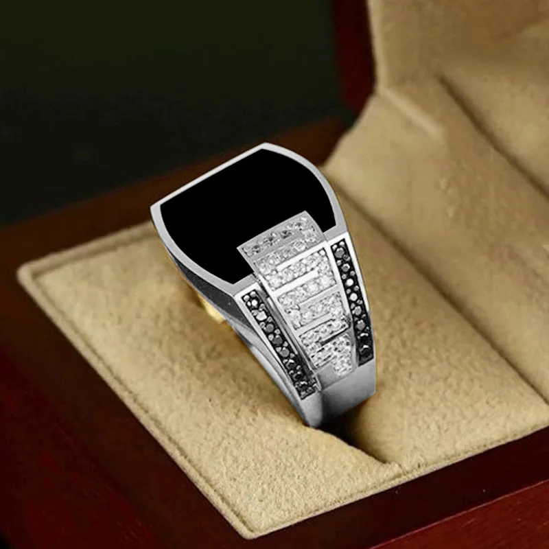 

European and American hip hop ring men's trend ring