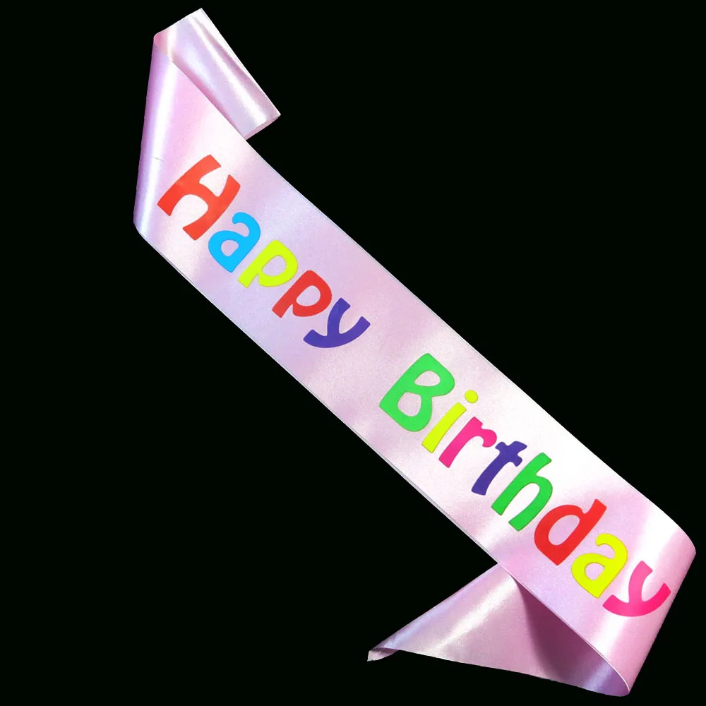 

2020 new design Party favor set Multi happy birthday sash glitter featured brooch anniversary 21 30 40 50 years as birthday gift