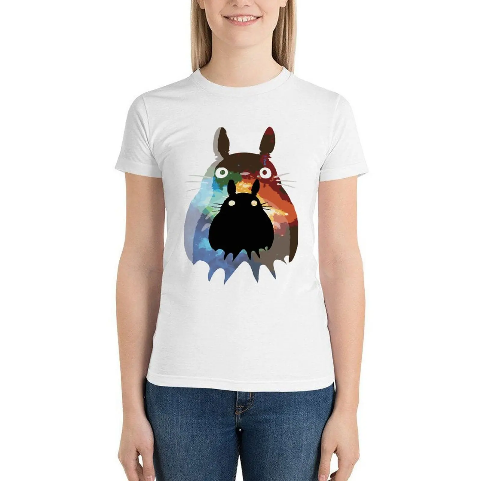 

Anime T Shirt 100 Cotton Summer T-Shirt Short Sleeve Graphic O Neck Simple Ladies Tee Shirt Plus Size