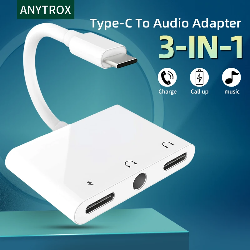 Адаптер для наушников USB-C to 3 5 мм Разветвитель с разъемом Aux типа C USB-адаптер TRRS