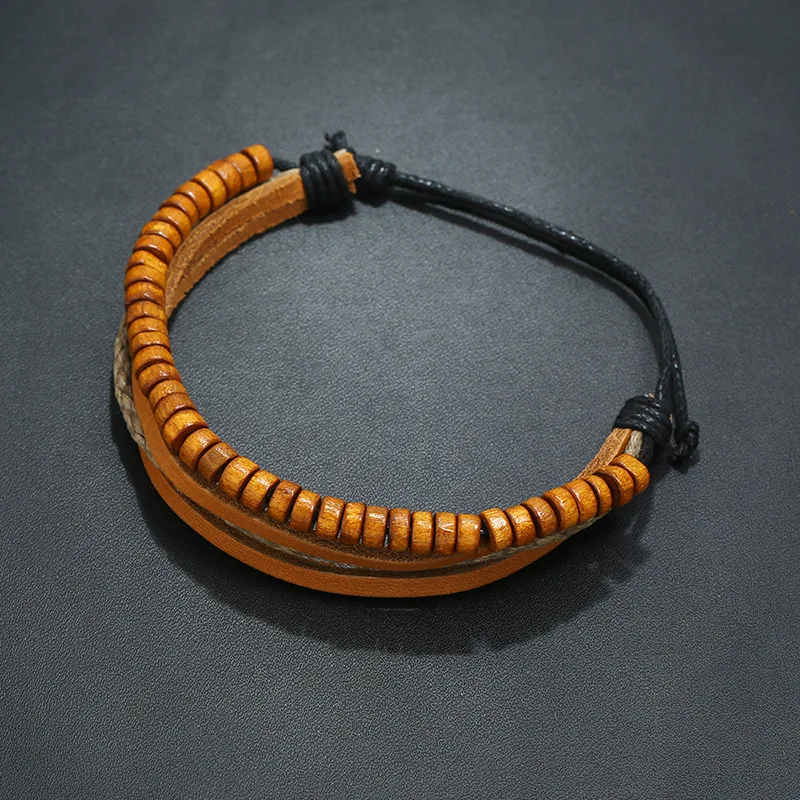 Браслеты из натуральной кожи в стиле панк мужские и женские браслеты с подвеской