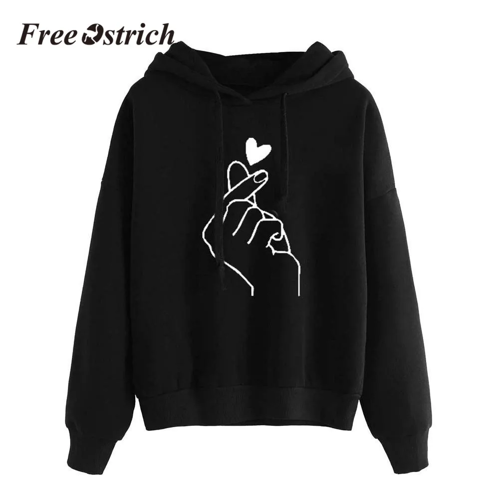 Бесплатная Страусиная Женская толстовка в стиле Харадзюку зимняя Толстовка с