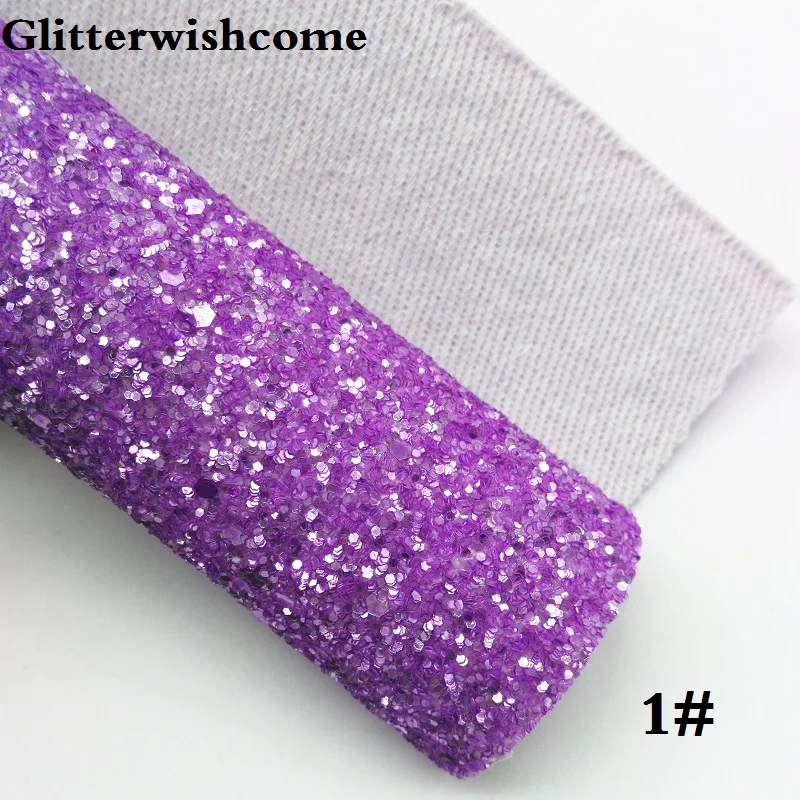 Винил Glitterwishcome размера A4 21 х29 см для бантов Хрустальная крупная блестящая кожаная